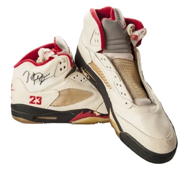 Michael Jordan Game Issued and Signed Pair of Nike Air Sneakers